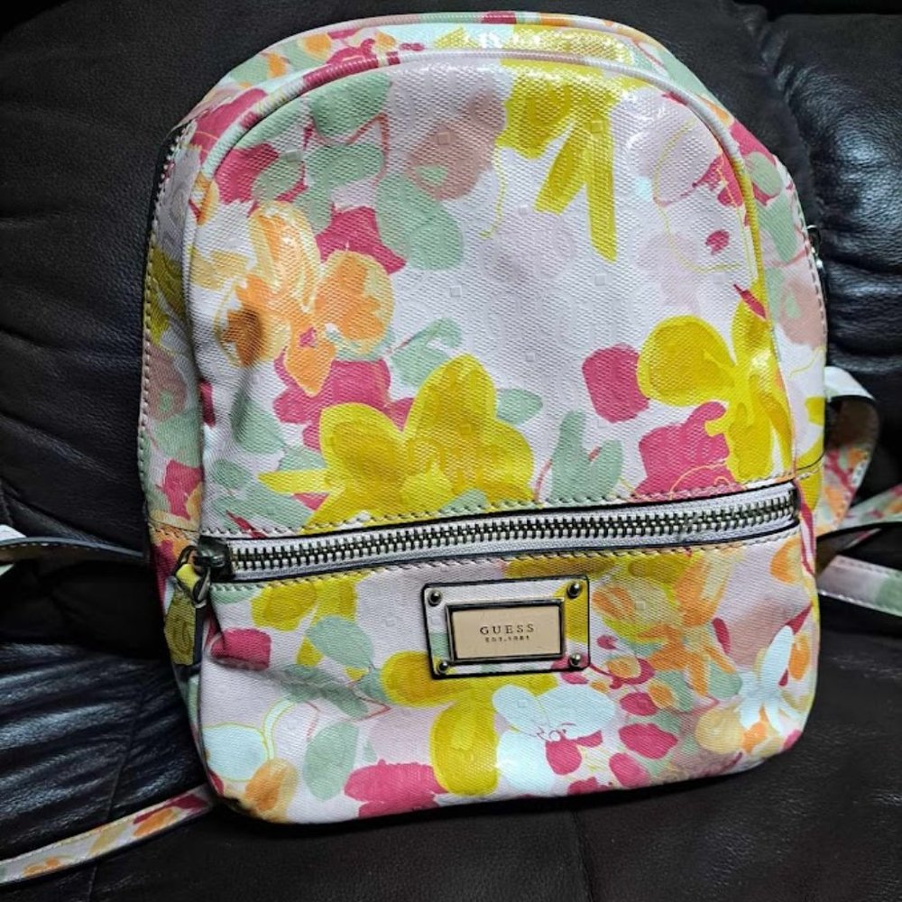 Guess Shannon Floral Backpack In Floral Multi/gold